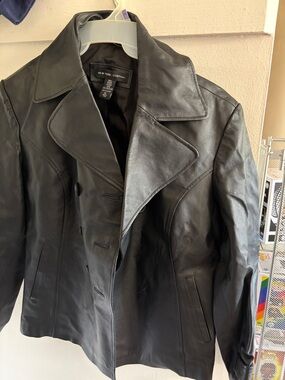 New York & Company Women’s Black Leather Jacket